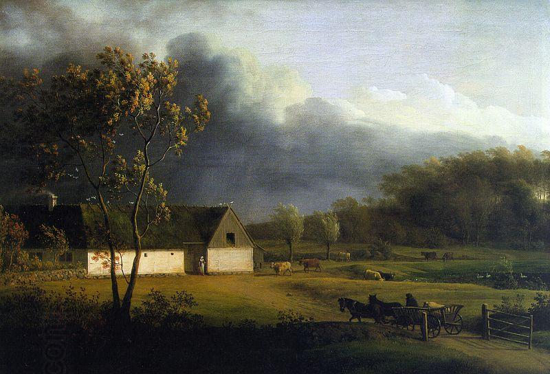Jens Juel A Storm Brewing Behind a Farmhouse in Zealand China oil painting art